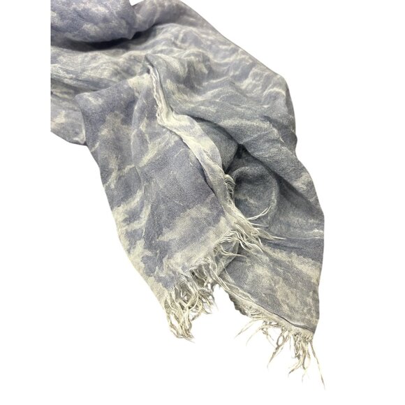 Eileen Fisher Blue White Tie Dye Whisper Silk Lightweight Scarf Made In Italy - Picture 2 of 9